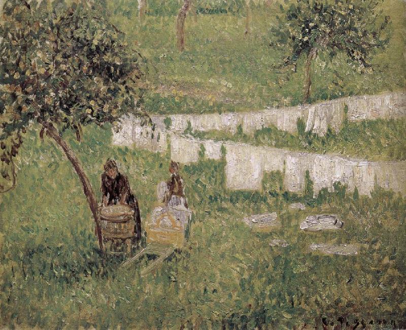 Camille Pissarro for women Laundry china oil painting image